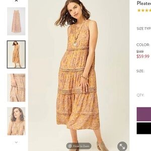 J Jill Pleated-Tiers Maxi Dress XSP, 0P